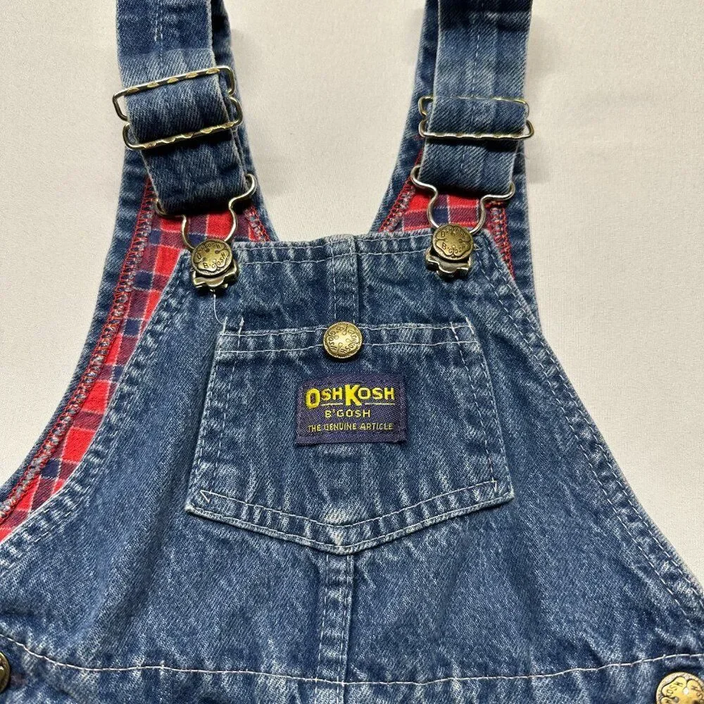 Vintage OshKosh B’gosh Flannel-Lined Denim Overalls | Made in USA | Kids
